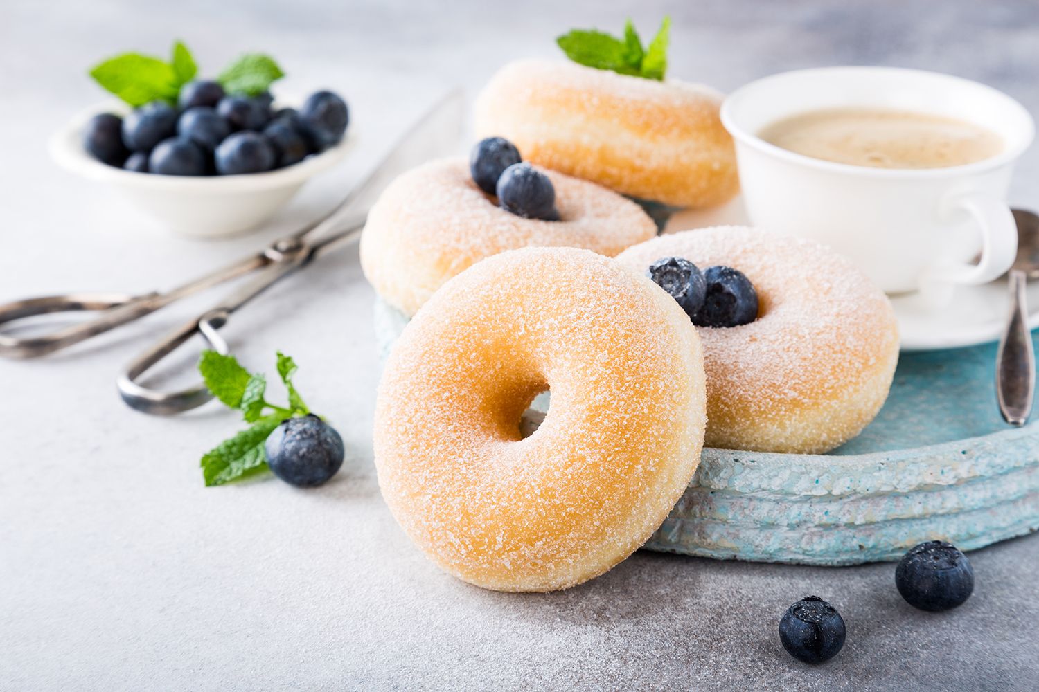 Homemade donuts with sugar
